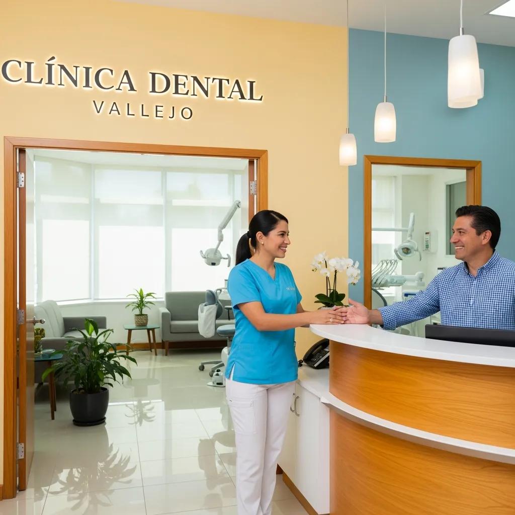 Welcoming dental clinic reception in Vallejo, CDMX, showcasing a friendly dental professional and modern equipment